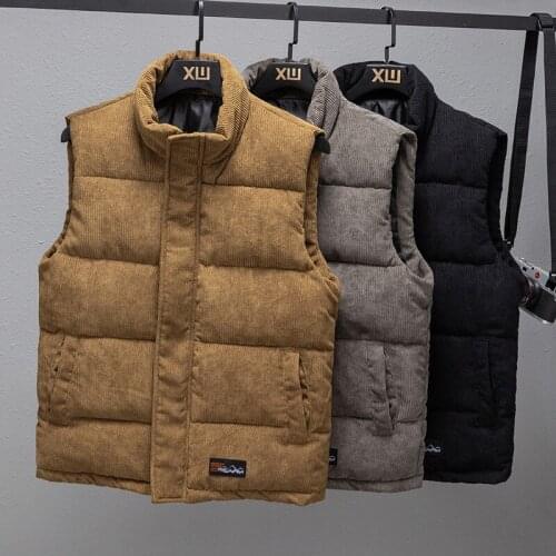 New Arrival Vest Jacket Mens Autumn Warm Sleeveless Jacket Male Winter Corduroy Casual Waistcoat Brand Clothing Veste Homme