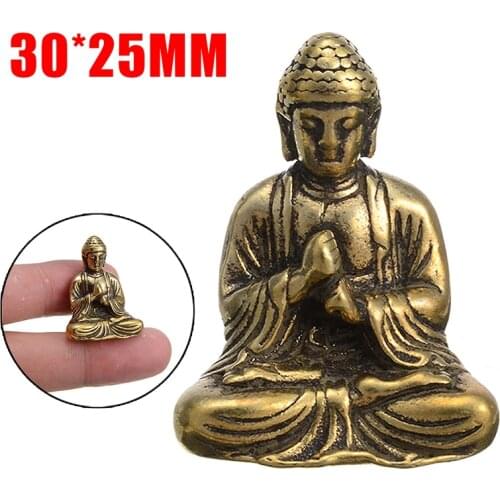 1pc Buddha Statue Pure Brass Chinese Buddhism Sakyamuni Buddha Statue Ornaments Crafts Decorative