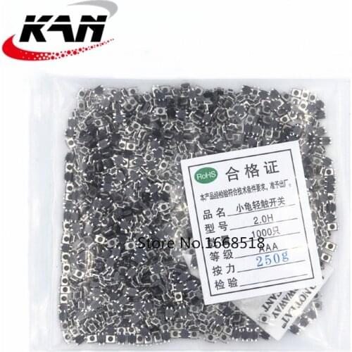 1000PCS Push Button 3*4*2.0MM Momentary Tactile Tact Push Button Switch 4 Pin SMT SMD 3x4x2.0mm Micro Switch Self Reset
