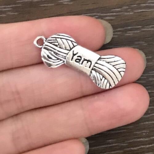 12PCS DIY Charm Knitting Yarn Charm Zinc Alloy Yarn Pendant Charm for Bracelet Necklace Earring Keychains Bookmark Jewelry