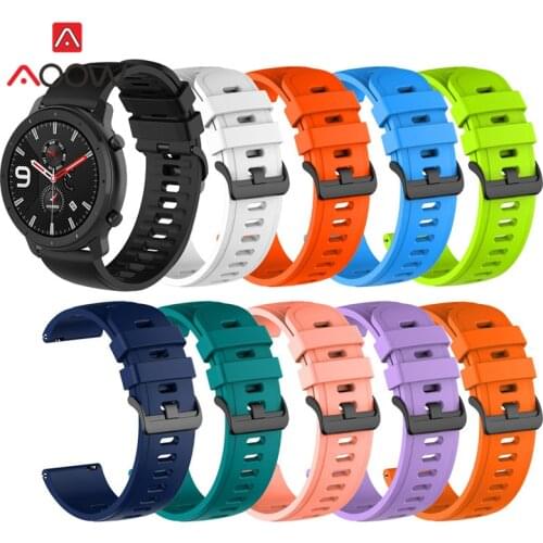 22mm Silicone Sport Strap for Huami Amazfit GTR 47mm Replacement Bracelet Band for Samsung Galaxy Watch 46mm Gear S3 Huawei GT