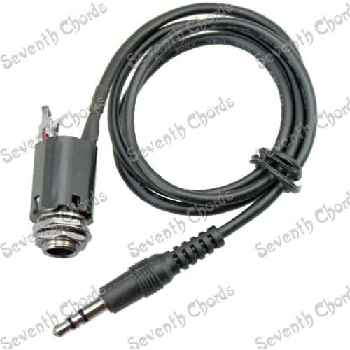 Acoustic Guitar Piezo Pickup EQ Replacement Hookup Wire cable 3.5mm Plug and 6.35mm Output Stereo Jack Socket