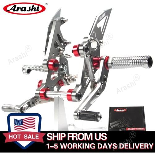 Arashi CNC Adjustable Footrest Foot Pegs Pedals For YAMAHA MT 07 FZ 07 2014 2015 2016 2017 2018 2019 Rider Rearset Footrest