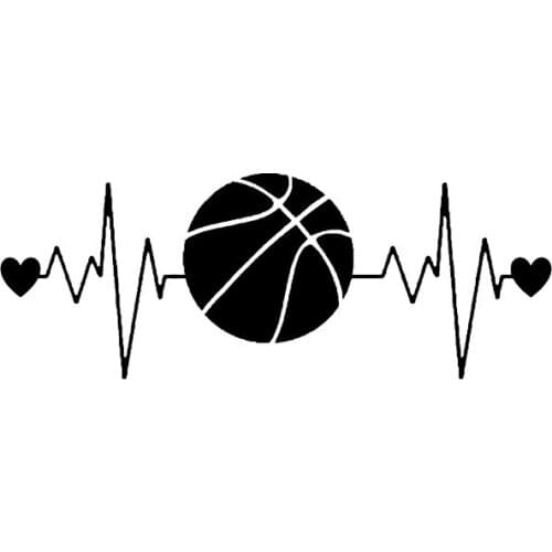 Car Stickers Decor Motorcycle Decals Interesting Heartbeat Lifeline Basketball Decorative Accessories Creative PVC,16cm*6cm
