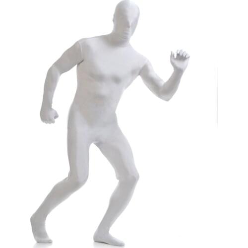 White Spandex Fullbody Zentai Suit Spandex Catsuit Freeshipping Halloween Cosplay Costume