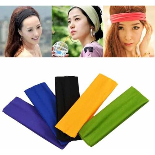 Free Shipping 3PCs Pure Color Variety Hair Band Headband Sports Yoga Elastic Headbands