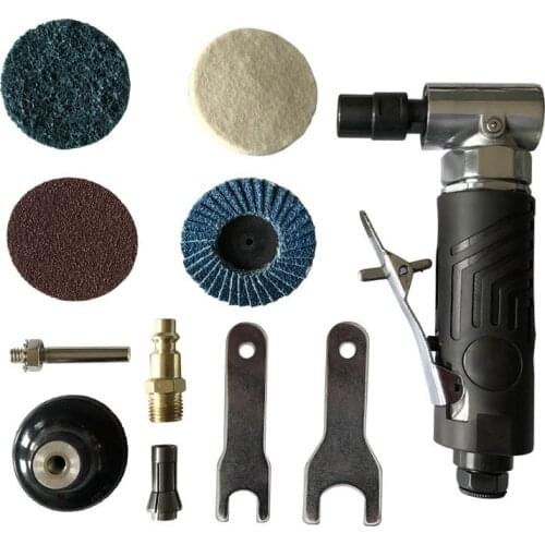 Pneumatic 90 Degree Bend Angle Grinder, Engraving Grinder, Wind Grinder, Descaling Machine, Protective Cover Set 1/4 Chuck
