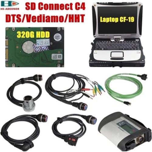 Star diagnostics MB star C4+ 2020.06 Xen.try/EPC/Vediamo/DTS Software and laptop CF19 for cars, trucks and buses diagnostic tool
