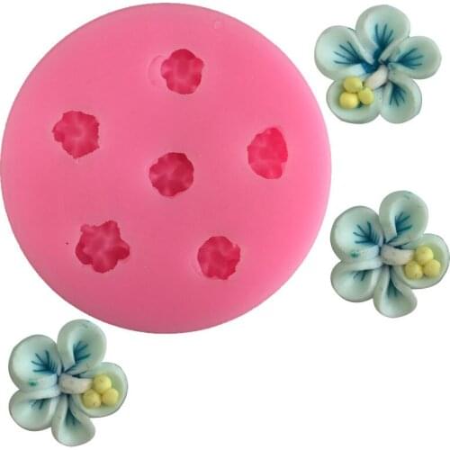 Six hole floret flower modeling fragrant gypsum food grade liquid silica gel mold soap soap candle glue dropping baking mold