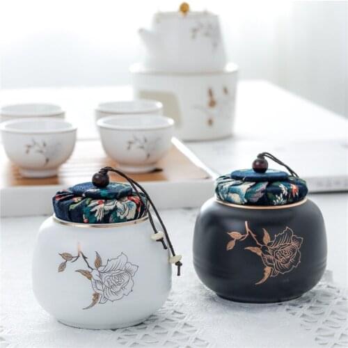 Mini sealed tea pot small household creative customized ceramic medicine storage pot food bottle jar caddy tea canister