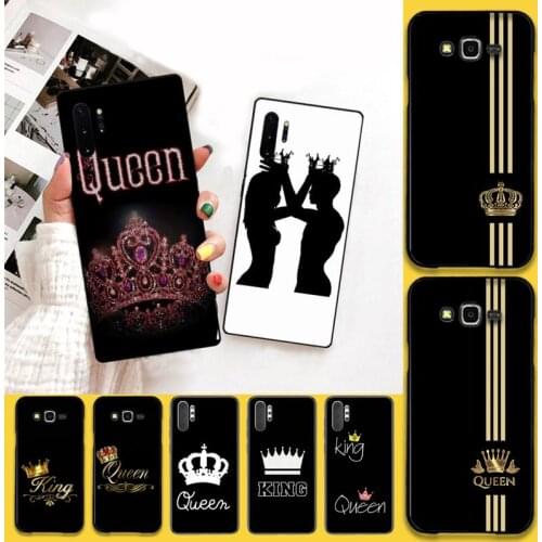 HOTCASHOP Couple King Queen Crown Phone Case For Samsung Galaxy Note20 ultra 7 8 9 10 Plus lite J7 J8 Plus M21 M30S