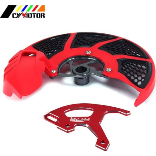 RED Front Rear Brake Disc Rotor Guard Cover For HONDA CR125R CR250R CRF250R 2004-2017 CRF450R CRF250X CRF450X 2005-2016
