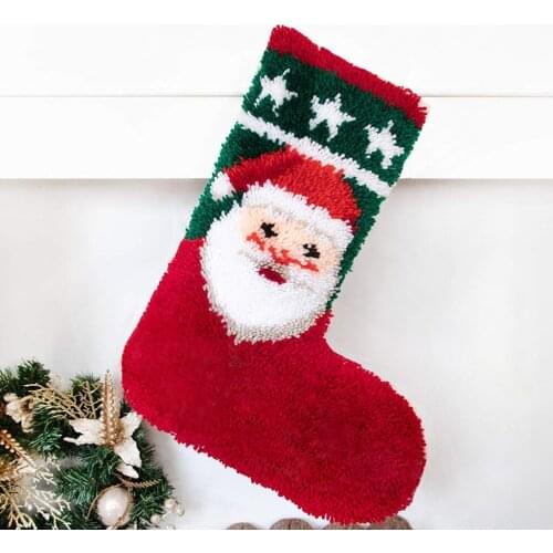 Latch Hook Cushion Christmas Sock Carpet Embroidery Needlework Crochet Pillows