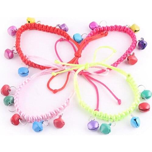 Legendog Dog Accessories 1pcs Pet Collar Adjustable Fabric Braid Knotted Puppy Collar Cat Collar With Bells Hot