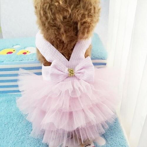 Pet Clothes Dog Lace Sling Dress Puppy Bow Princess Dress Dog Accessories Chihuahua Clothes Designer Cat Skirt Jacket