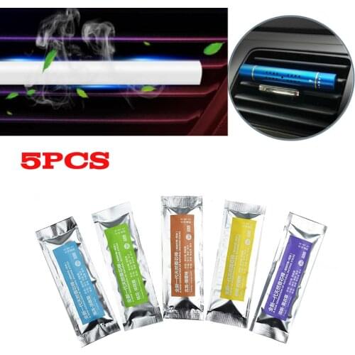 Air Outlet Aromatherapy Clip With 5 Aroma Sticks Car Air Freshener Car Outlet Perfume Solid Perfume Diffuser 5 Kinds Flavor