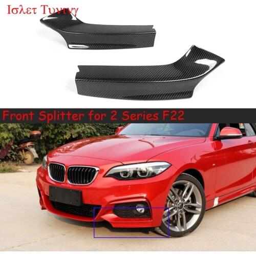 Carbon Fiber Front Splitter for BMW 2 Series F22 M package Fog Light Flaps Cover 220i 228i M235i 2014