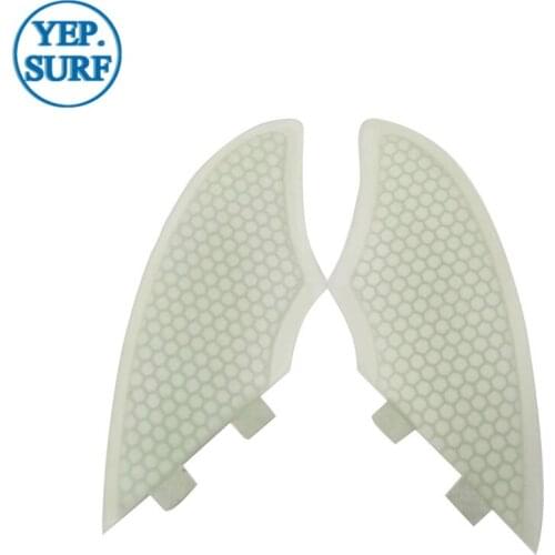 Surf Fins FCS Keel Fins White color Fiberglass Honeycomb twin fins set 2 pcs per set Sell In Surfing KEEL fins surf