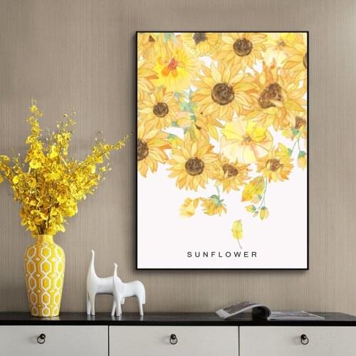 Sunflower Hand Painted Wall Art Posters And Prints Canvas Painting Wall Pictures For Living Room Nordic Decoration Home