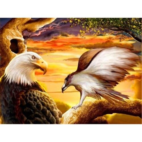 Full Drill Diamond Painting Animal Pictures of Rhinestones Diamond Embroidery Cross Stitch Eagle Mosaic Sale Home Decor