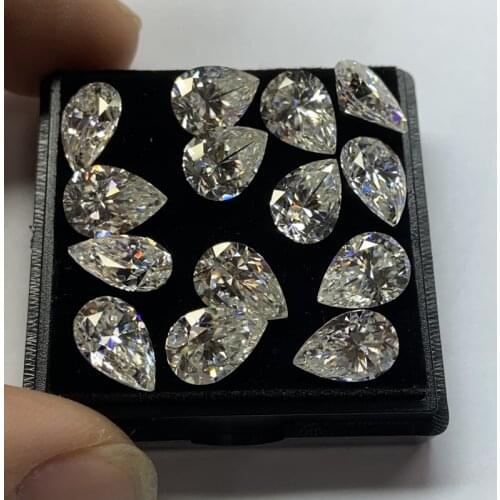 Making For Ring Pendant CustomCertificat Lab Grown 10*12 D Color VS2 Moissanite Diamond Pear Shape Loose Gemstone