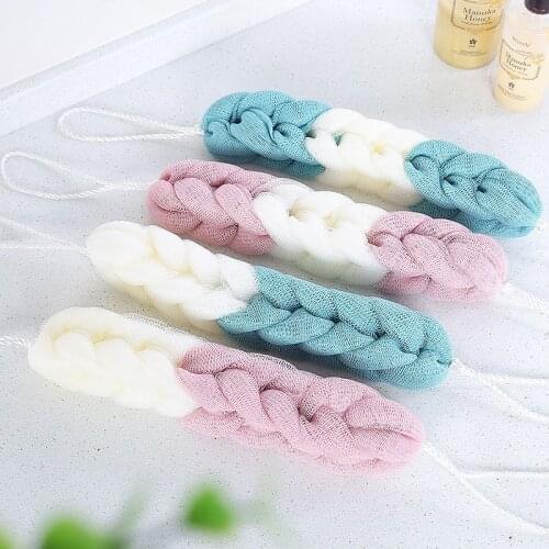 Wash Scrub Brush Back Exfoliating Bath Towels Body Belt Shower Brushes Soft Rubbing Strip Household Clean Washcloth Accessories