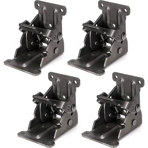 4Pcs Foldable Bracket, Self-Lock Hinge Hardware with Screws Lock Extension Support for Table Leg, Foot of the bed, Workbench