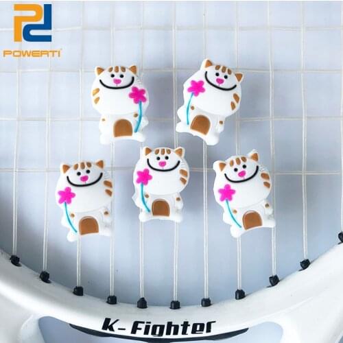 POWERTI Tennis Vibration Dampener Small Cat Cute Tennis Racket Dampener 2018 New Arrival 10pcs/lot
