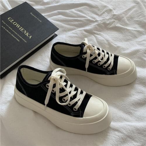 Miaoguan Platform Shoes School Women Platform Sneakers Casual Flats Cute White Vintage Sport Tennis Female Trainer Thick Bottom