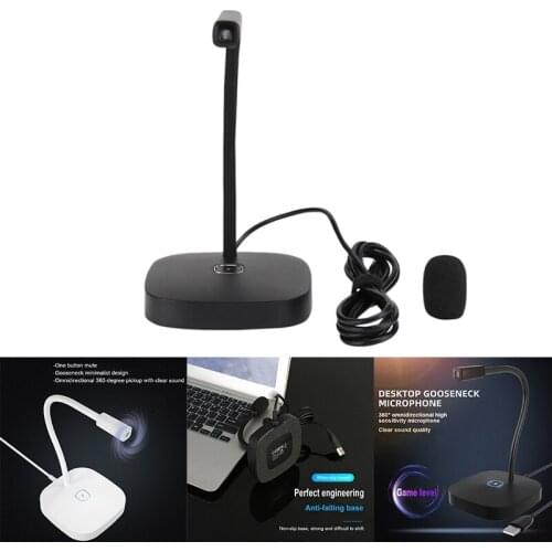 G22 USB Computer Microphone, Omnidirectional Desktop Mini Desktop Microphone for Meetings, Game Commentary