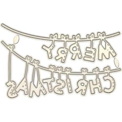 Hanging Merry Christmas Metal Cutting Dies Stencil Scrapbooking DIY Album Stamp Paper Card Embossing Decor Craft