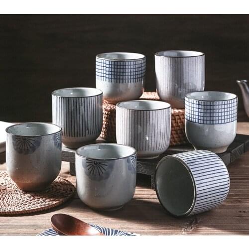 Japanese Ceramic Water Cup Clay Hand Painted Commercial Wheat Tea Rough Pottery Casual Cup Japanese Coffee Cups Tea Cup