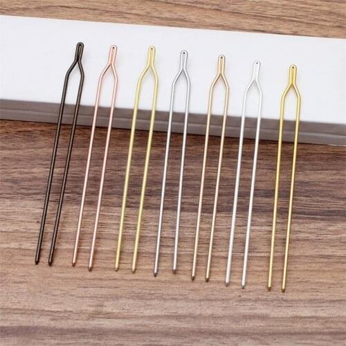 5pcs/lot 125x2mm Hairpin Jewelry Hairpins Barrettes Retro Y Shape Hairpin Hair Wear jewelry Findings