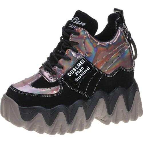 2021 New Designer Sneakers Women Platform Casual Shoes Fashion Sneakers Platform Basket Femme Yellow Lace-Up Casual Chunky Shoes