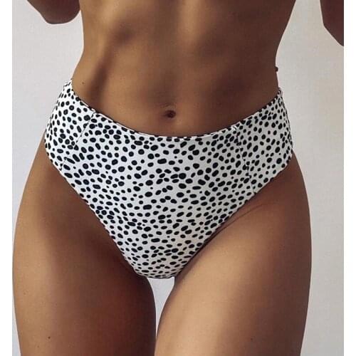 Women Mid Waist Swim Pants Print Swimsuit Leopard Bikini Bottom 2019 Summer Swimwear Sexy Girls Swim Briefs Sporty Shorts