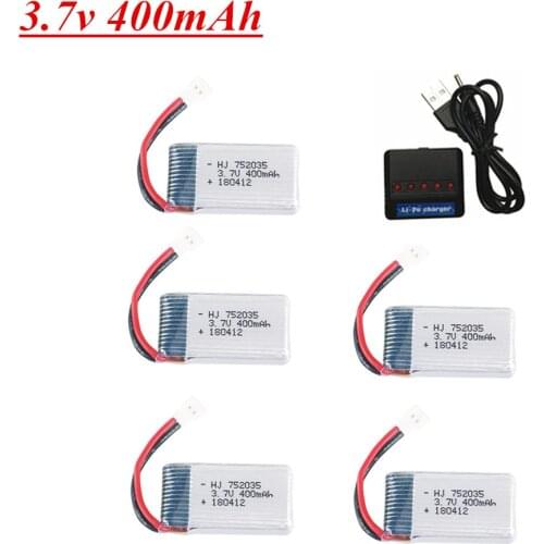 3.7V 400mAh Lipo Battery and Battery charger for X4 H107 H31 KY101 E33C E33 U816A V252 H6C RC Drone Spare Part