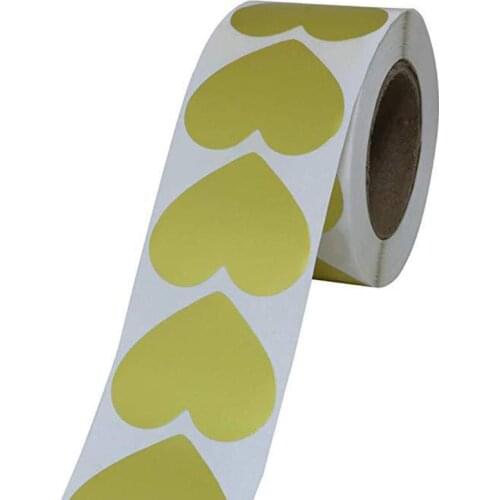 500pcs Love Heart Blank Gold Adhesive Label Baking Packing Envelope Sealing Sticker Seals Scrapbook DIY Party Wedding Decor Gift