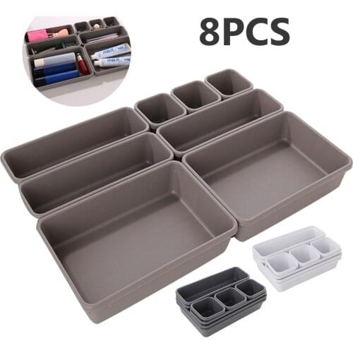 8pcs/set Storage Drawer Storage Box Storage Organizer Box Drawer Make Up Brush Holder Storage Pot Jewellery Cover Home Storage
