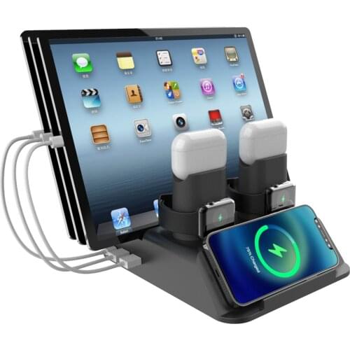 8in1 Wireless Charging Stand Multi-function Wireless Mobile Phone Charger Bracket For Apple For IPhone 5W 7.5W 10W 15W Drop Ship