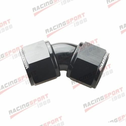 Aluminum AN-12 AN12 to AN12 45 Degree Female to Female Full Flow Adapter Black