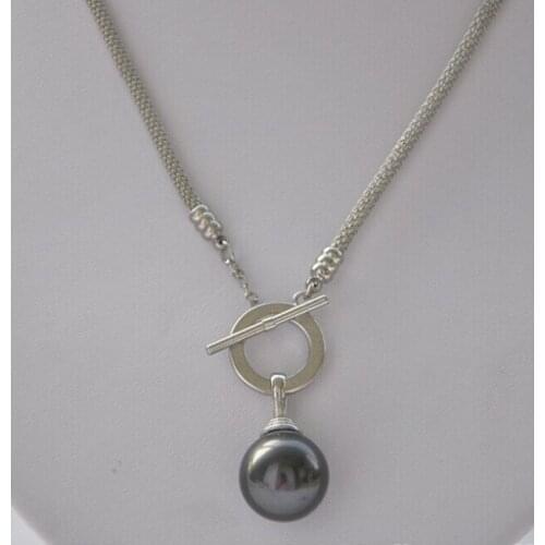 WOW 16mm black round SOUTH SEA SHELL PEARL NECKLACE PENDANT Factory Wholesale price 18inch real Women Fine for lady jewel