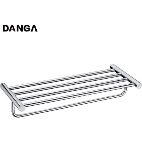 Double Towel Rack Bathroom Storage Shelf Wall-mounted Towel Bar Clothes Hanger Hook Fixed Towel Rod Holder Kitchen Accessories