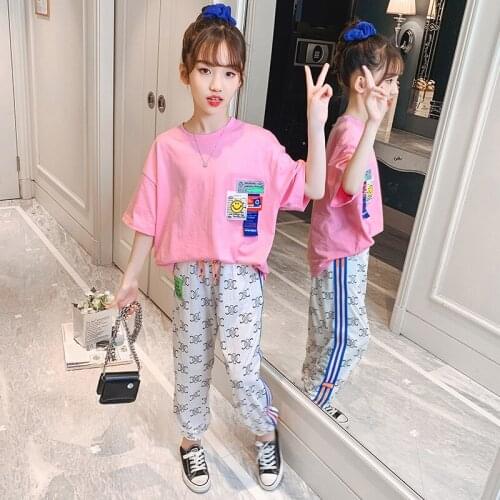 Elegant Spring Autumn Baby Boys Girls Set Kids T-shirt +Pants Sport Tracksuit Teenage Children Clothing Suit High Quality