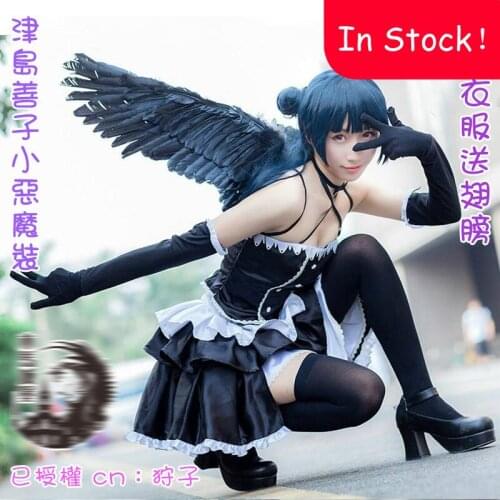 In Stock!LoveLive!Sunshine Aqours Cos Tsushima Yoshiko Little devil Halloween Cospaly With Wings for Women Costume