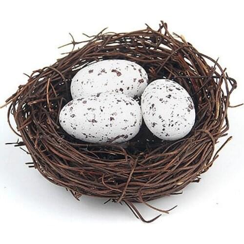Artificial Nest Foam Mini PE Quail Egg Fake Birds Nest for Party Holiday Home Yard Garden Decoration DIY Craft for Easter