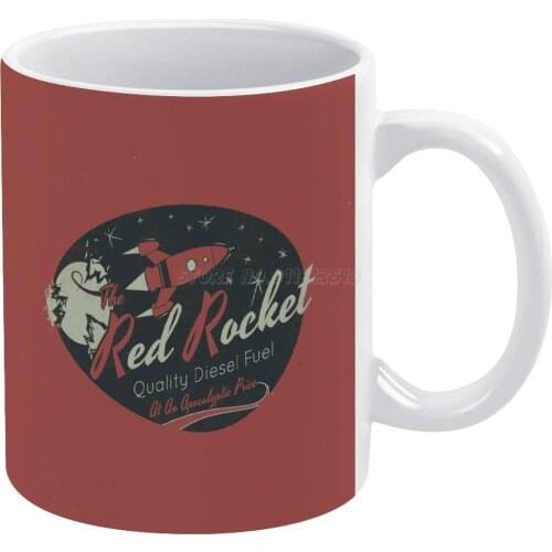 Red Rocket ( Distressed ) White Mug 11oz Ceramic Tea Cup Coffee Mug Friends Birthday Gift 4 3 111 Red Rocket New Vegas Tec Tec