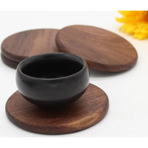 Solid Wood Round Plate Serving Disc Coaster Spiral Cup Holder Wooden Fruits Snacks Saucer Mug Tray Dish Tableware Accessory