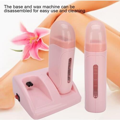 Pink Double Waxing Heater Mini Hair Removal Handheld Wax Heater Wax-melt Machine Professional Hair Removal Tools In Beauty Salon