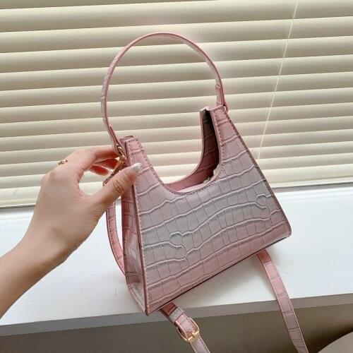 Fashion Exquisite Handbag Retro Casual Women Totes Shoulder Bag Female Pu Leather Alligator Handbag Luxury Mini Bag High Quality