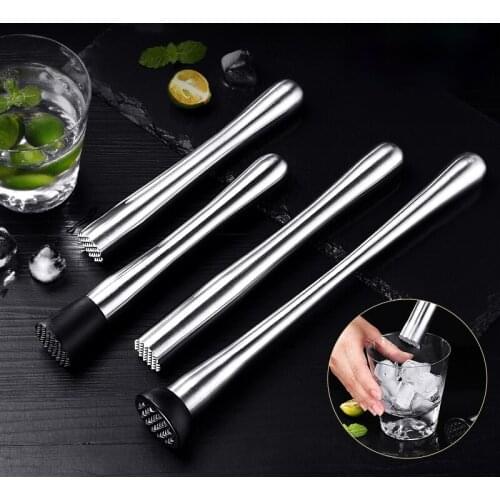 Stainless Steel Mojito Mint Cocktail Muddler Drink Bar Ice Muddler Crusher Barware Wine Cocktail Mixer DIY Drink Fruit Hotel Bar
